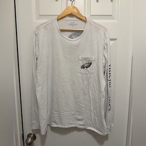 Vineyard Vines White Long Sleeve Tee with Logo